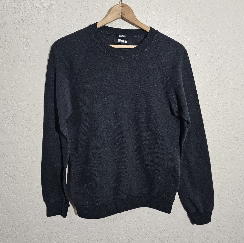 Reformation Solid Black Repurposed Fabric Light Sweatshirt